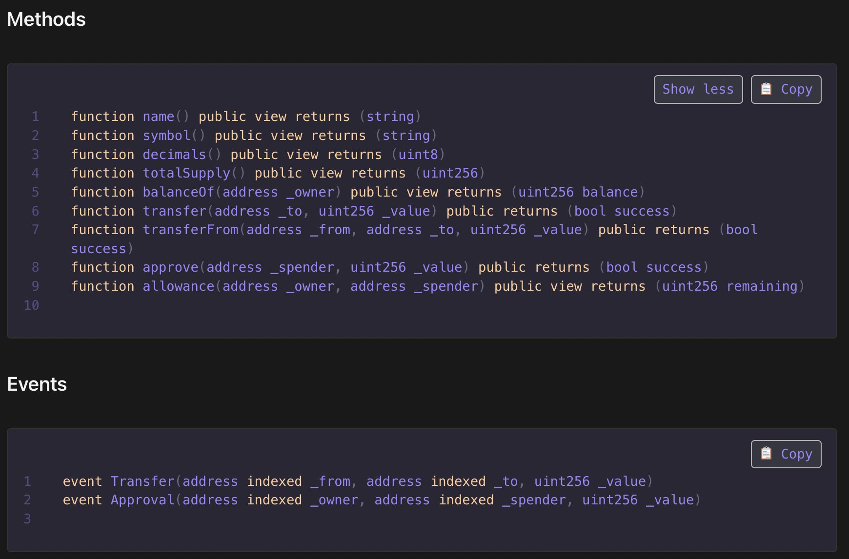 eth token standards